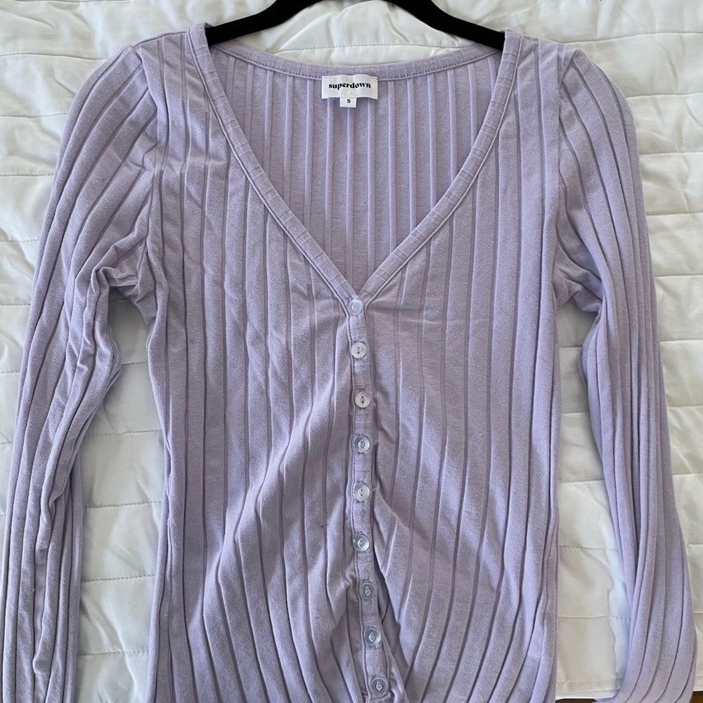 Superdown Nina Button Top In Lavender From Revolve - image 5